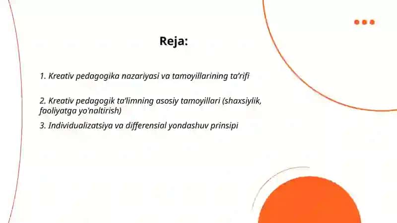 Kreativ pedagogika fanini tamoyillari va mezonlari 2