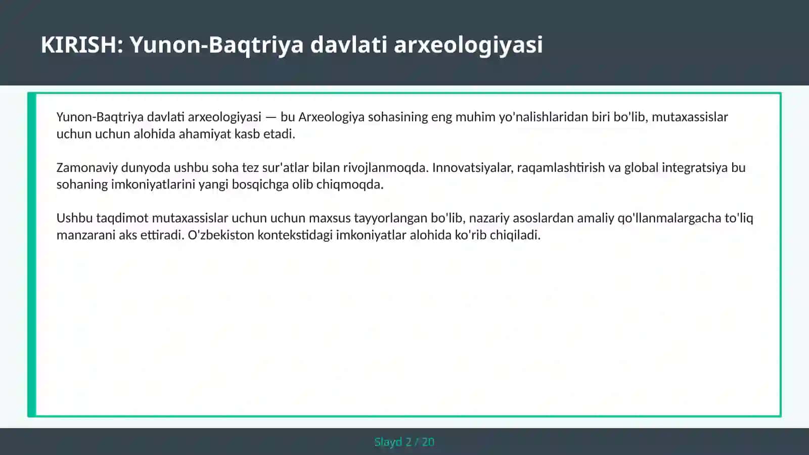 Yunon-Baqtriya Davlati Arxeologiyasi 2