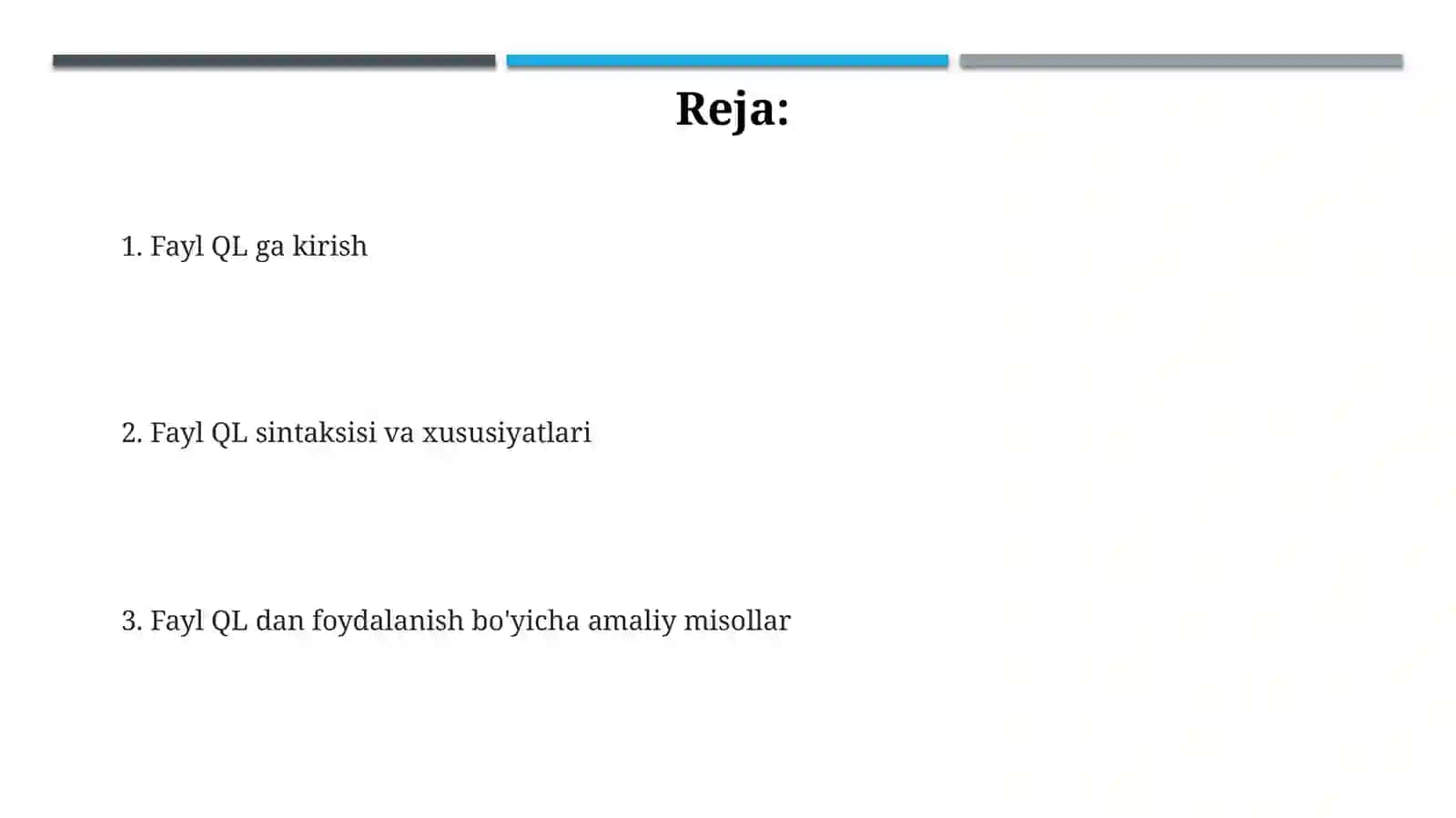 Fayl QL ga kirish 2