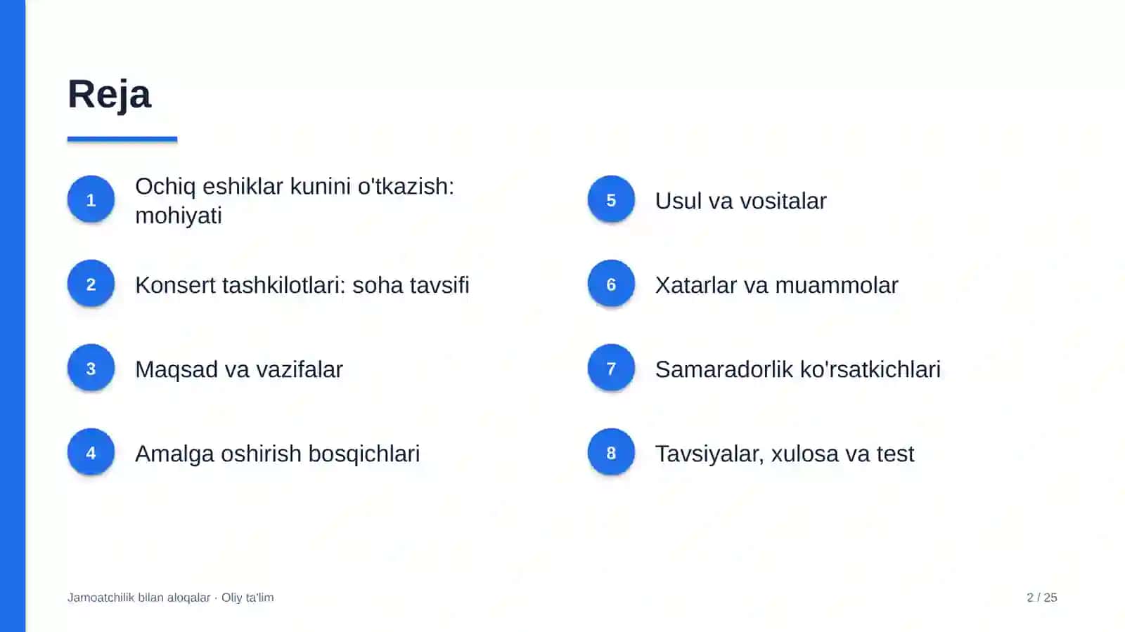 Konsert tashkilotlarida ochiq eshiklar kunini o'tkazish 2
