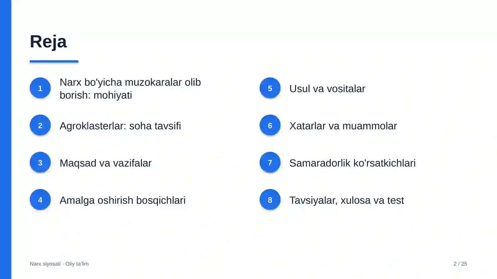 Agroklasterlarda narx bo'yicha muzokaralar olib borish 2