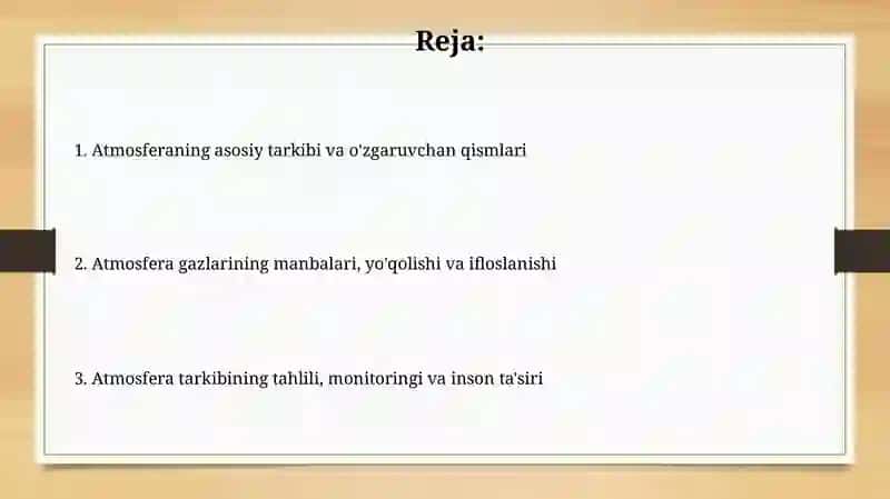 Havo muhitining kimyoviy tarkibi 2