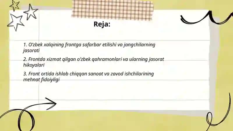 Oʻzbek xalqining frontda va front ortidagi matonati 2