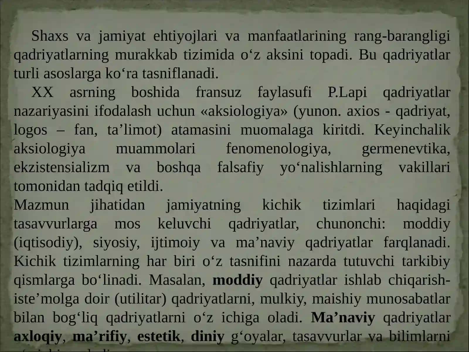 Qadriyatlar falsafasi 2