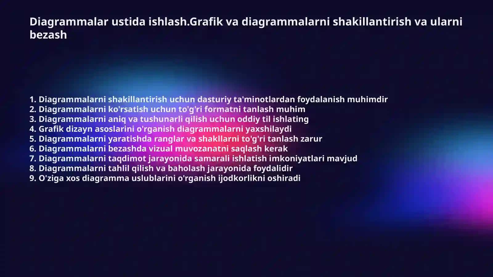 Diagrammalar ustida ishlash 2