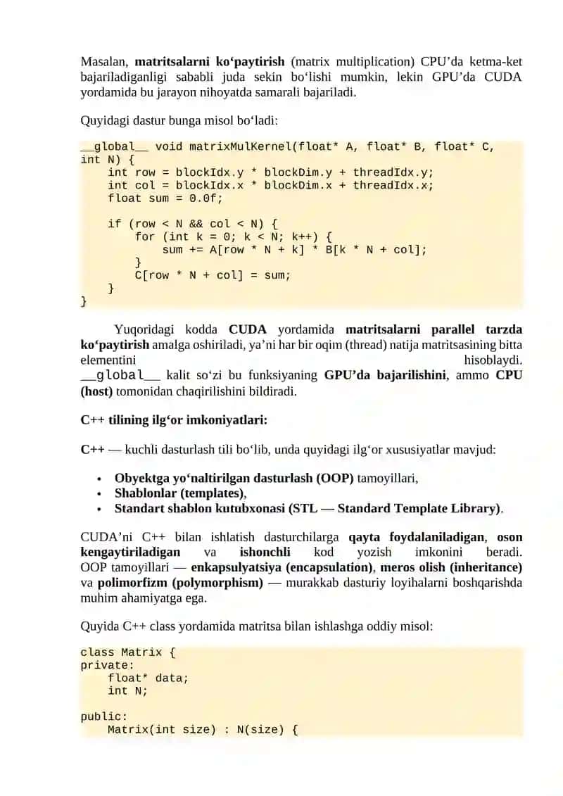 CUDA va OpenCL tillari 2