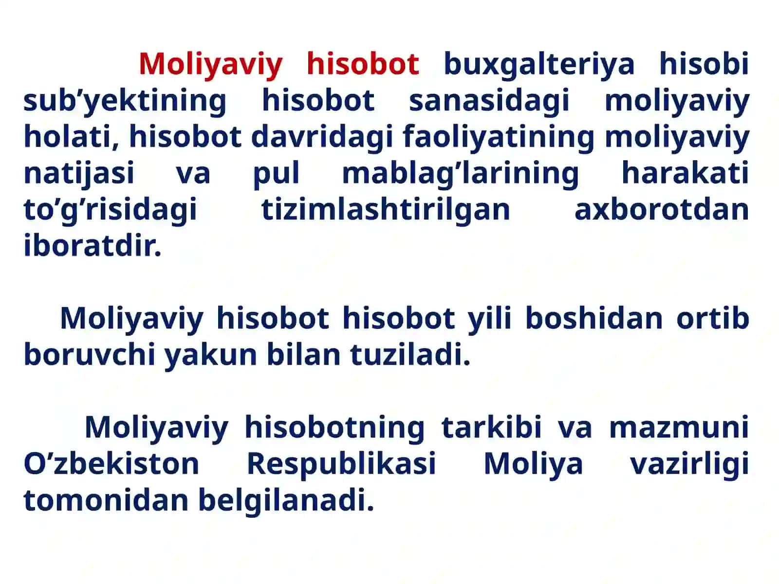 MOLIYAVIY HISOBOT 2