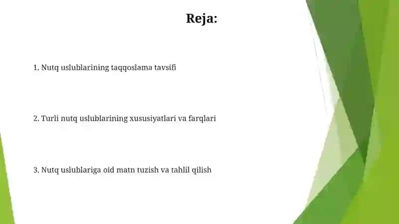 Nutq uslublarining qiyosiy tavsifi 2