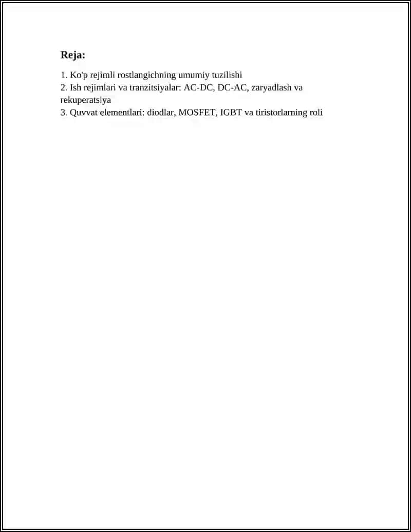 KÔP REJIMLI ROSTLANGICHNING TUZILISH, ISHLARI 2