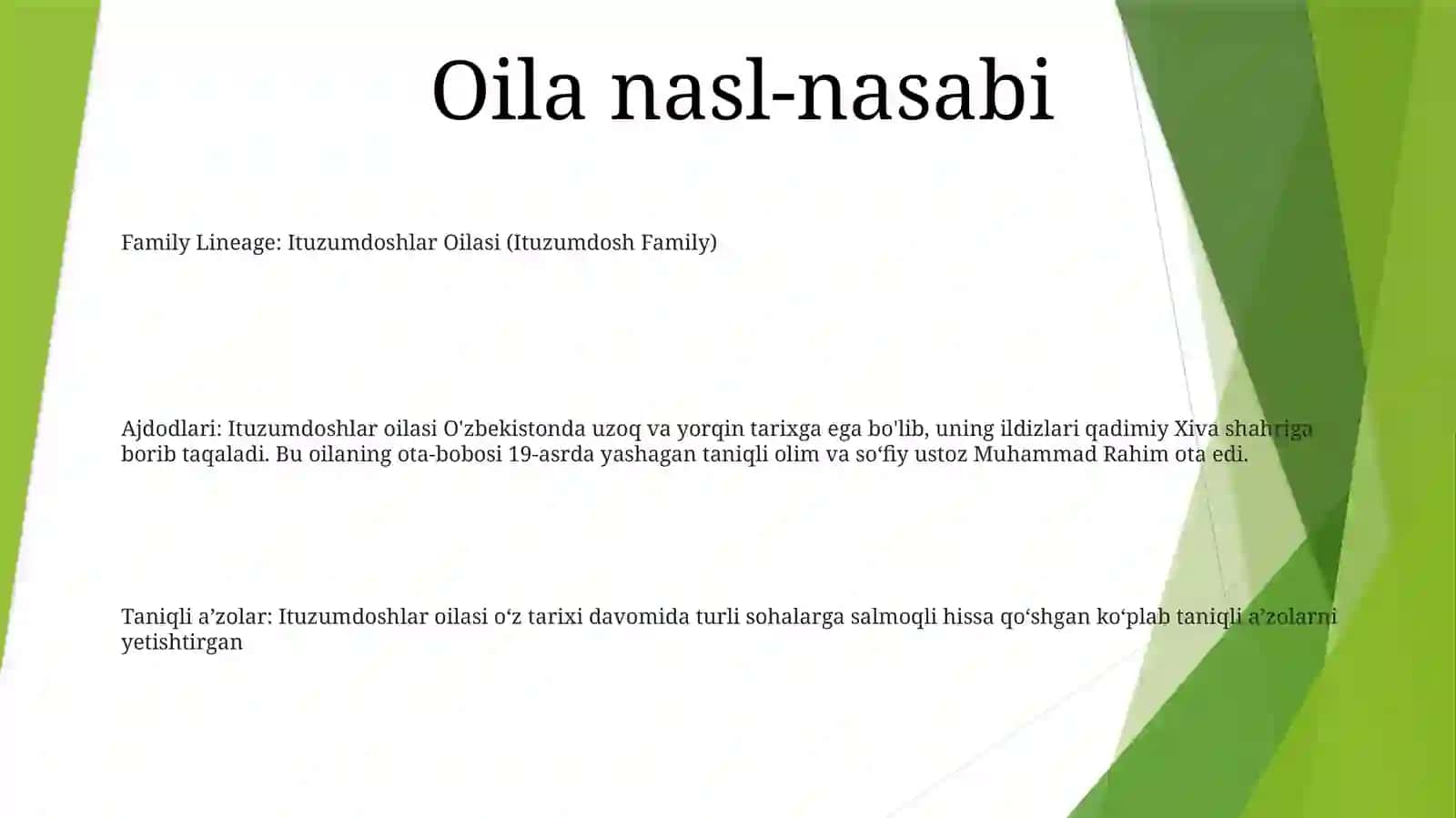 Ituzumdoshlar Oilasi 2