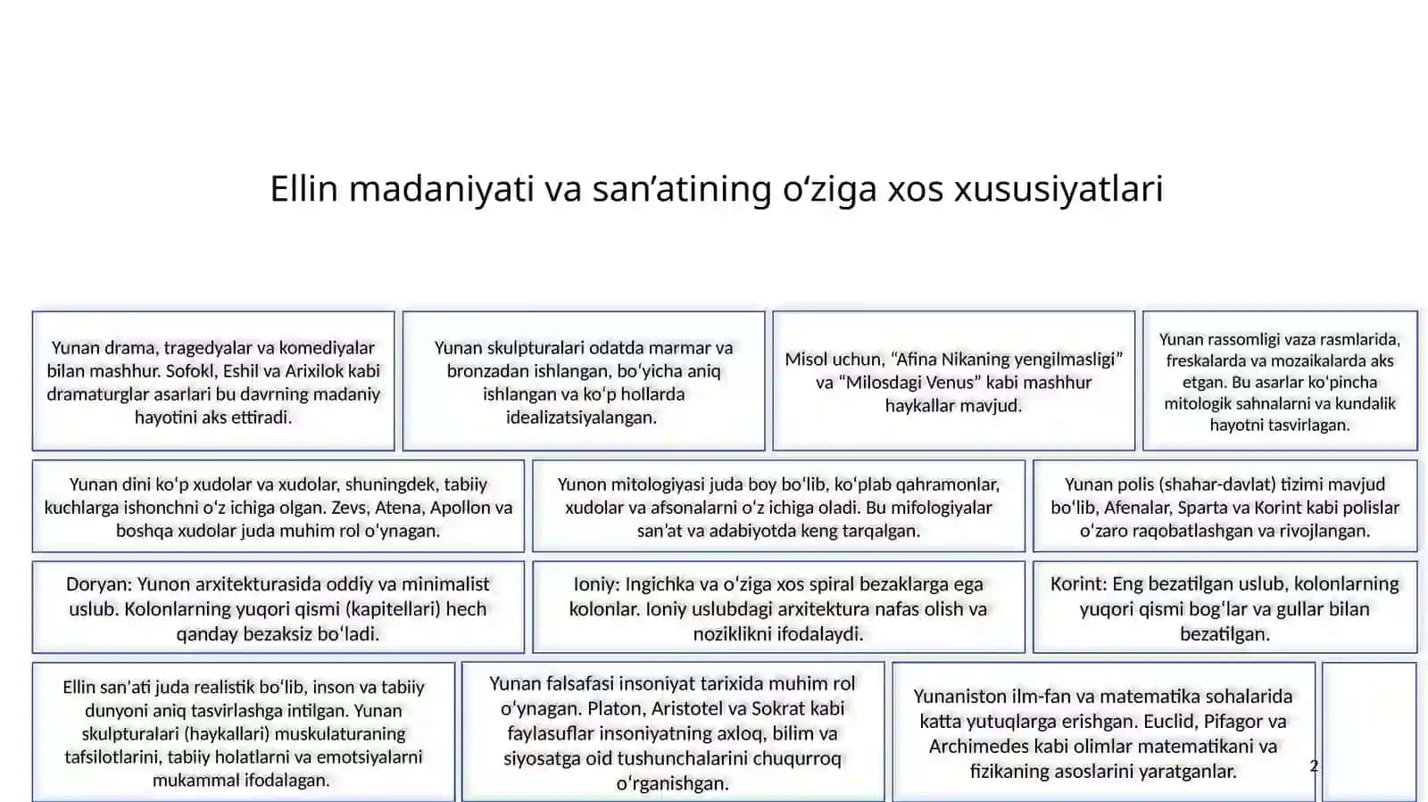 ANTIK DAVRI MADANIYATI VA SAN’ATI 2