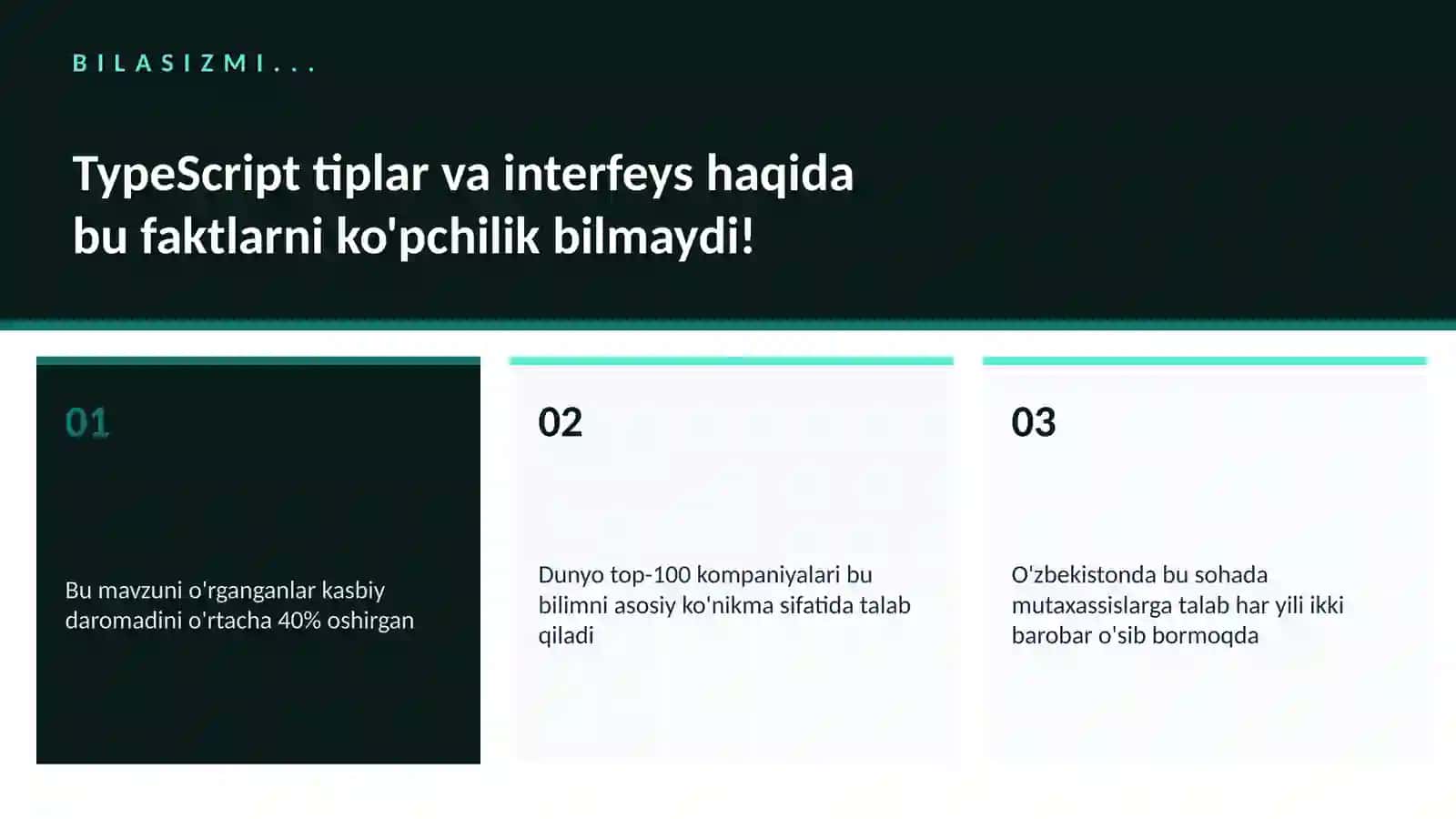 TypeScript tiplar va interfeys 2
