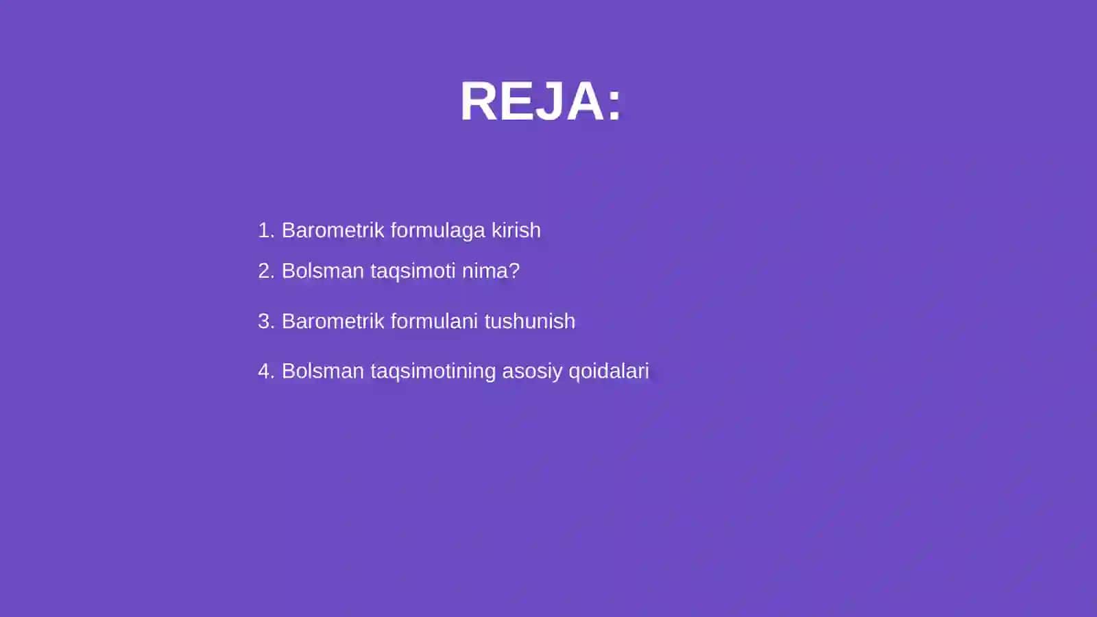 Barometrik formula. Bolsman taqsimoti 2