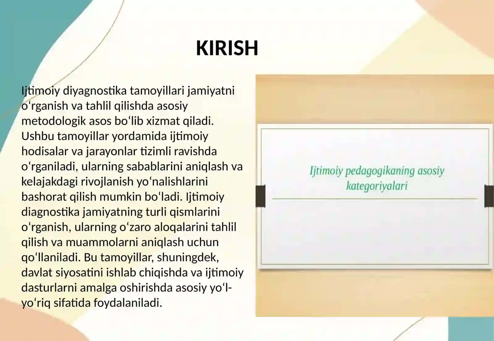 IJTIMOIY DIYAGNOSTIKA TAMOYILLARI 2