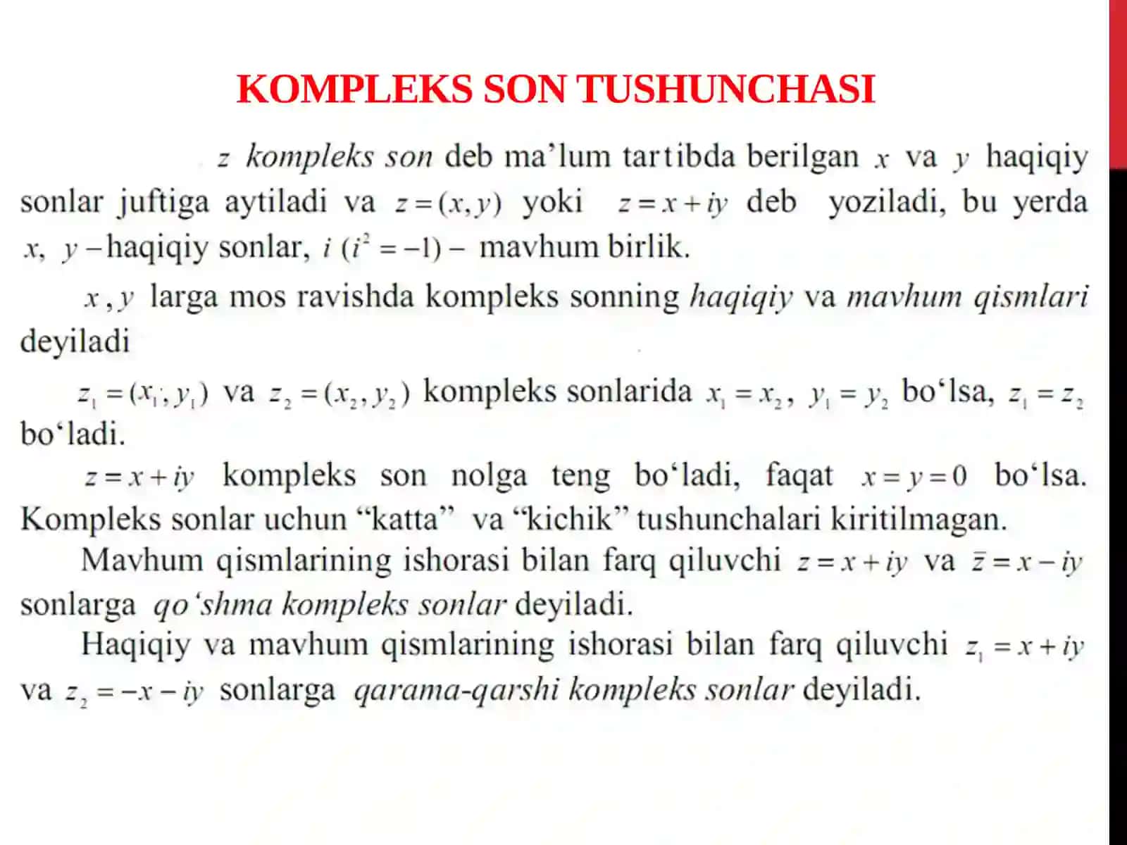 Kompleks sonlar 2