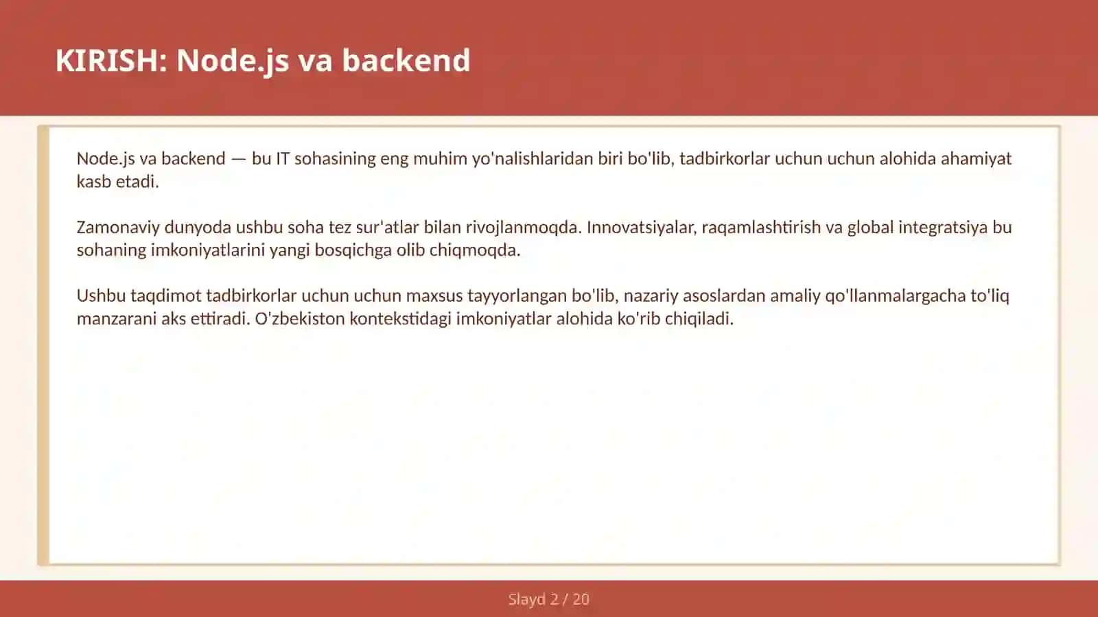 Node.js va backend 2