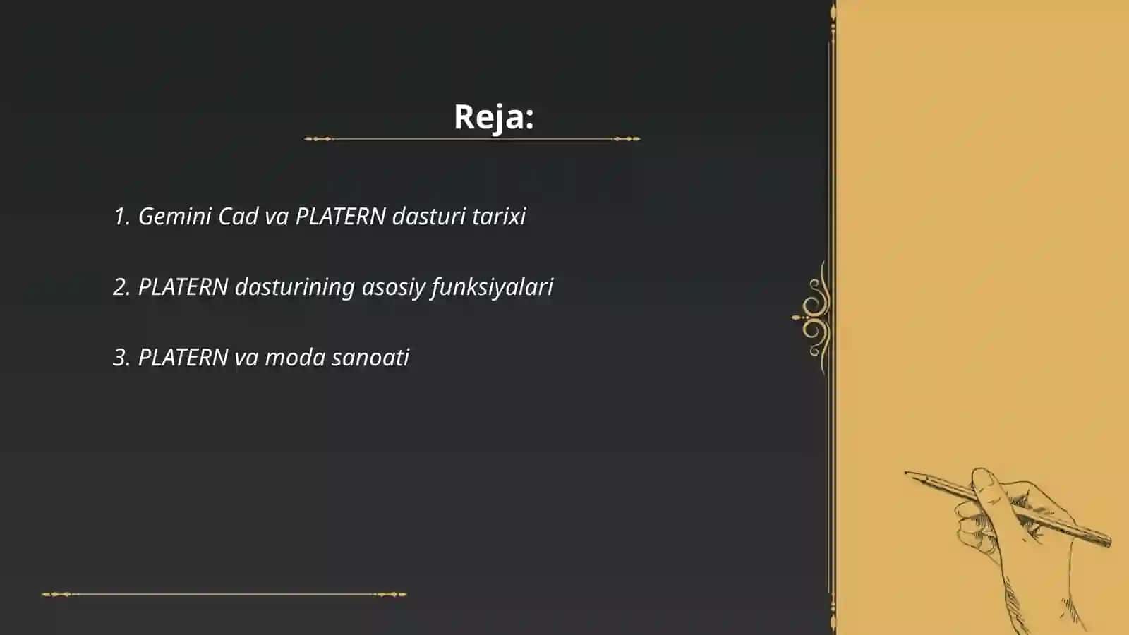 Gemini Cad va sapr programmasida PLATERN haqida ma'lumot 2