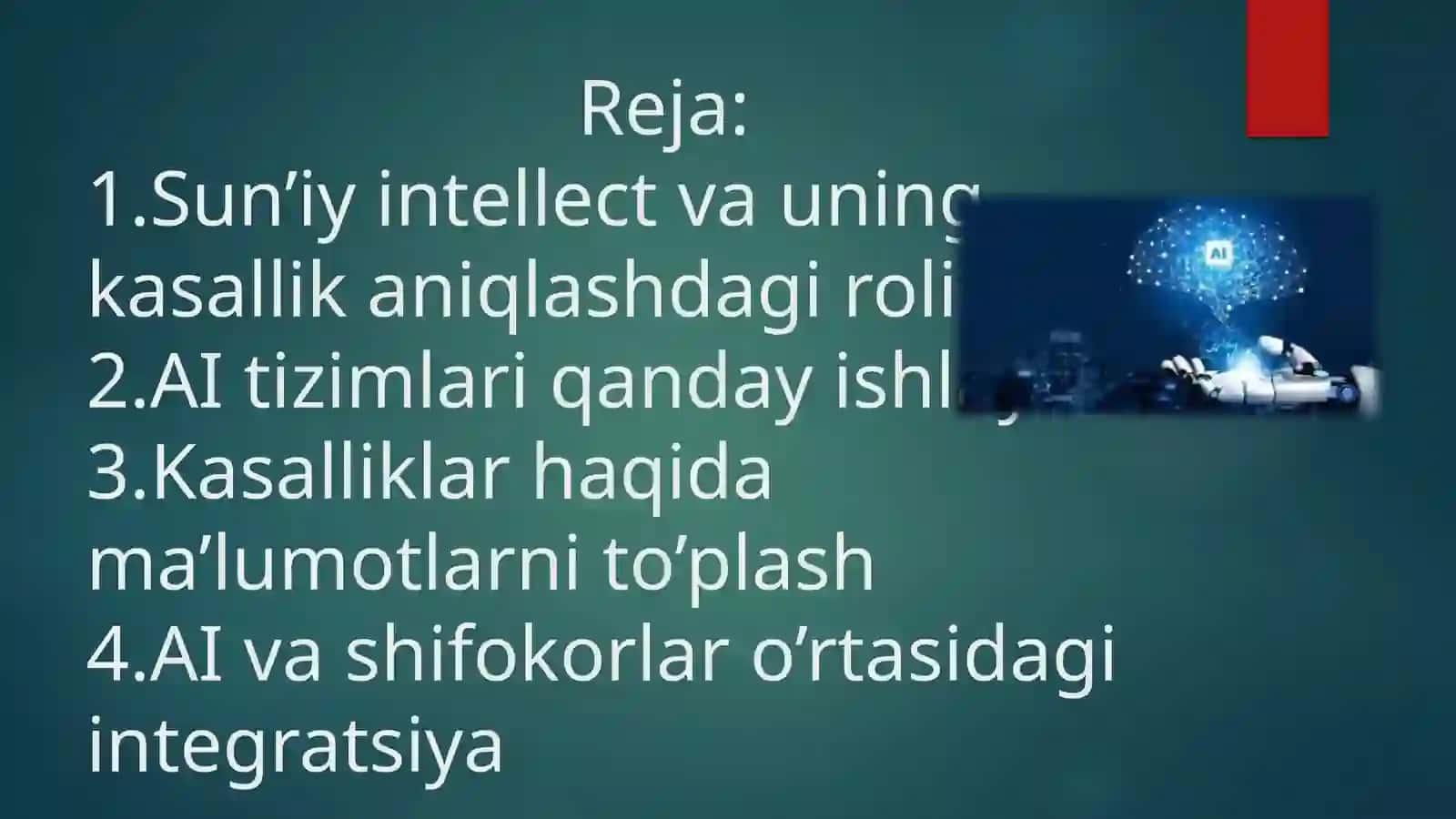 Sun’iy intellekt tibbiyotda 2