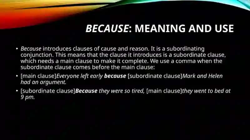 Because: meaning and use 2