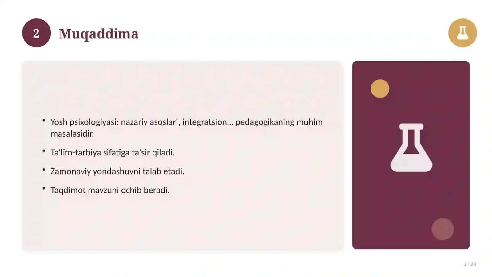 Yosh psixologiyasi: nazariy asoslari, integratsion yondashuvda (Magistrlik dissertatsiyasi mavzusi) 2