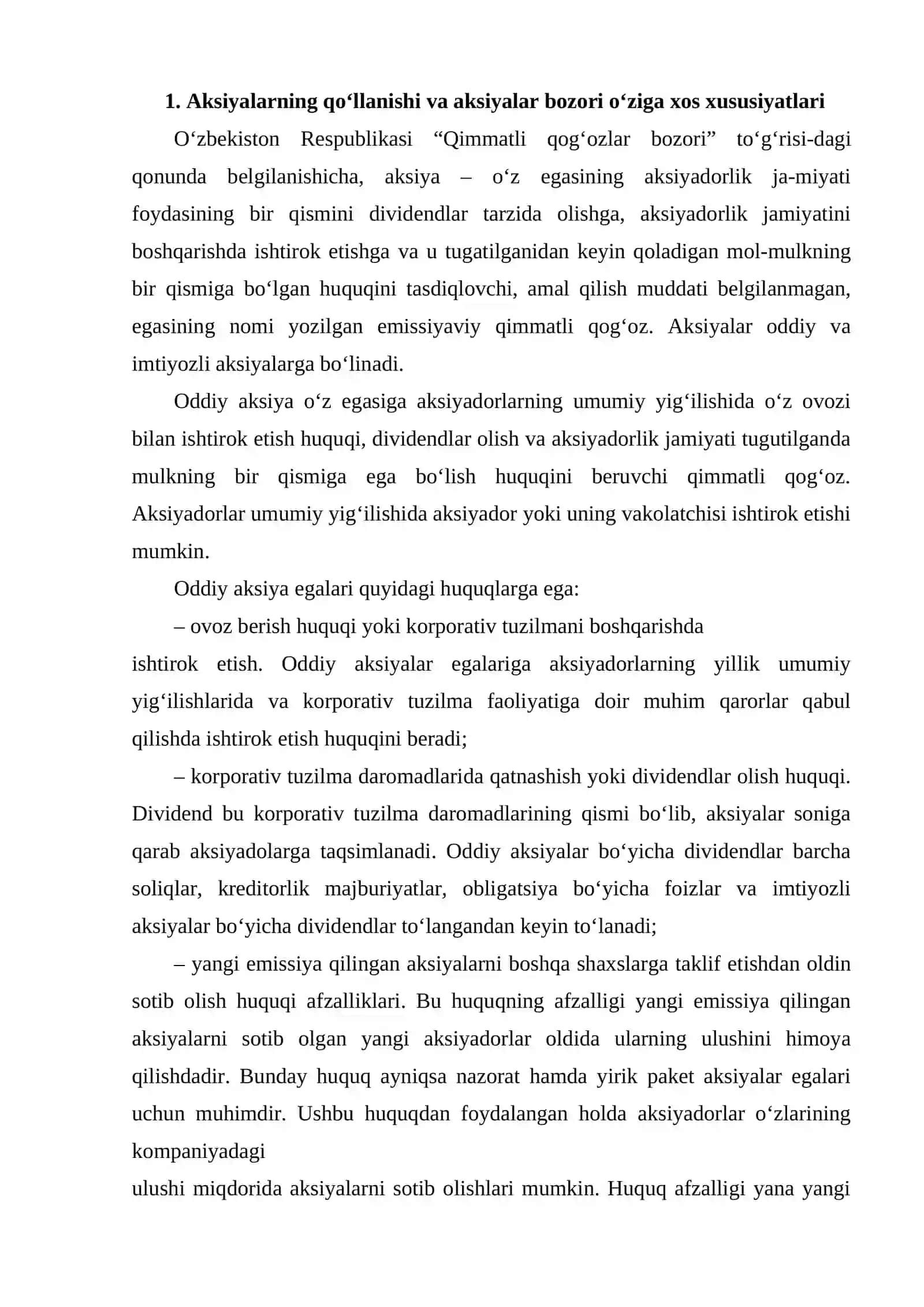 Aksiyalar bozori 2