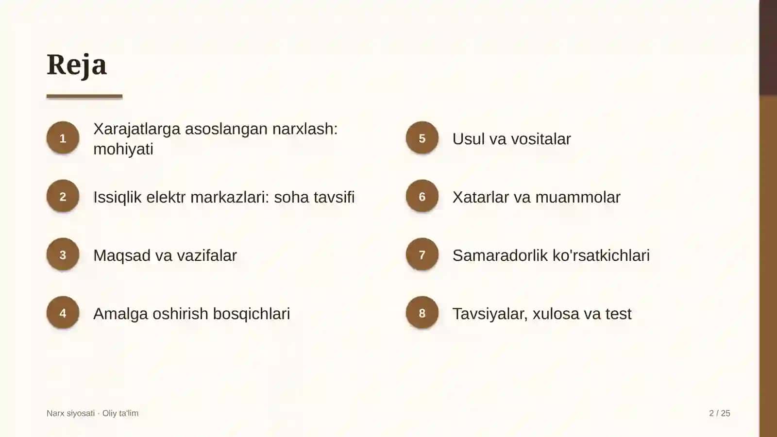 Issiqlik elektr markazlarida xarajatlarga asoslangan narxlash 2