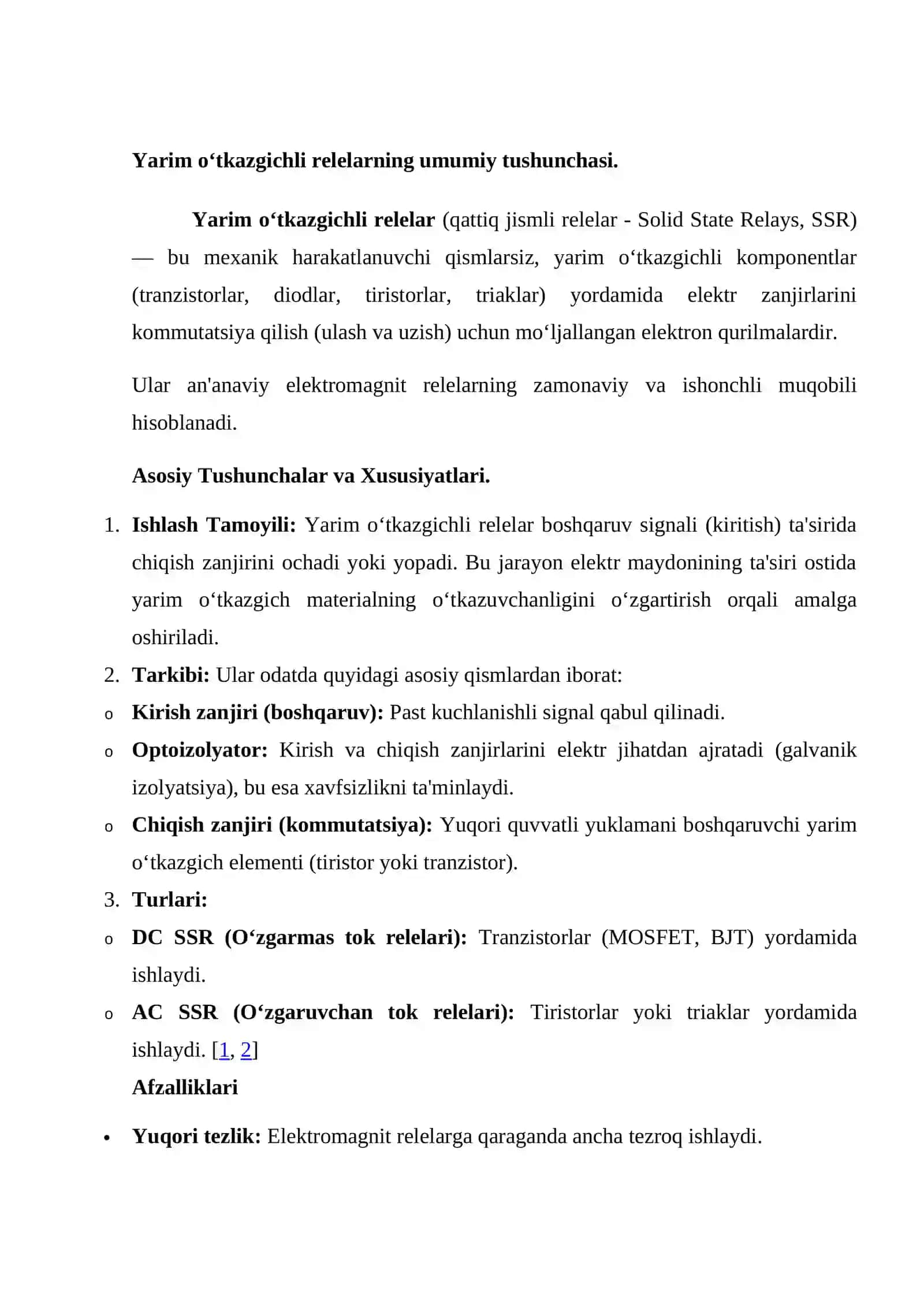 Yarim o‘tkazgichli relelar 2