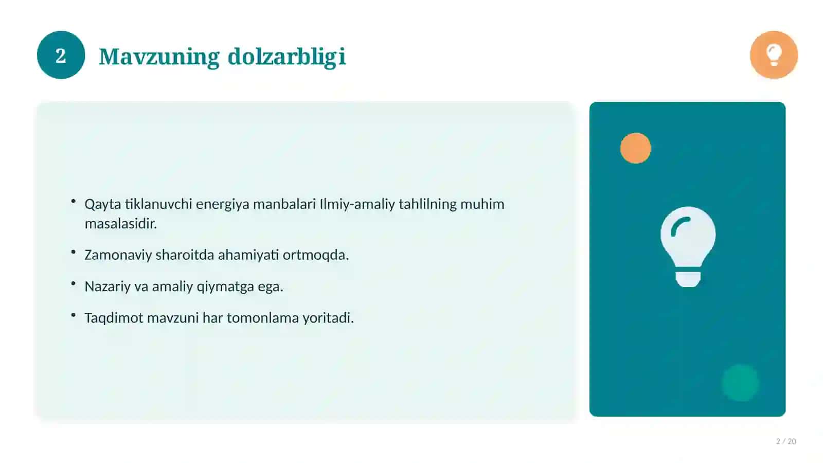 Qayta tiklanuvchi energiya manbalari 2