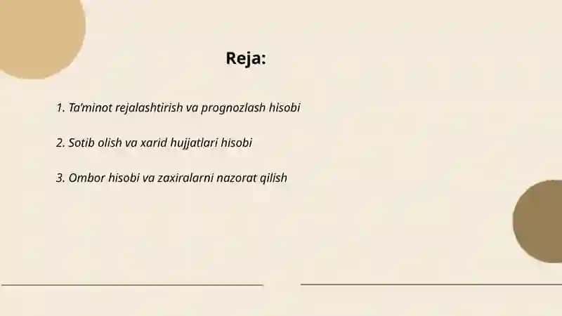 Ta’minot jarayonini hisobi 2