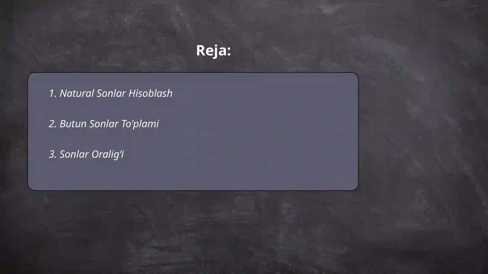 Natural Sonlar Hisoblash 2