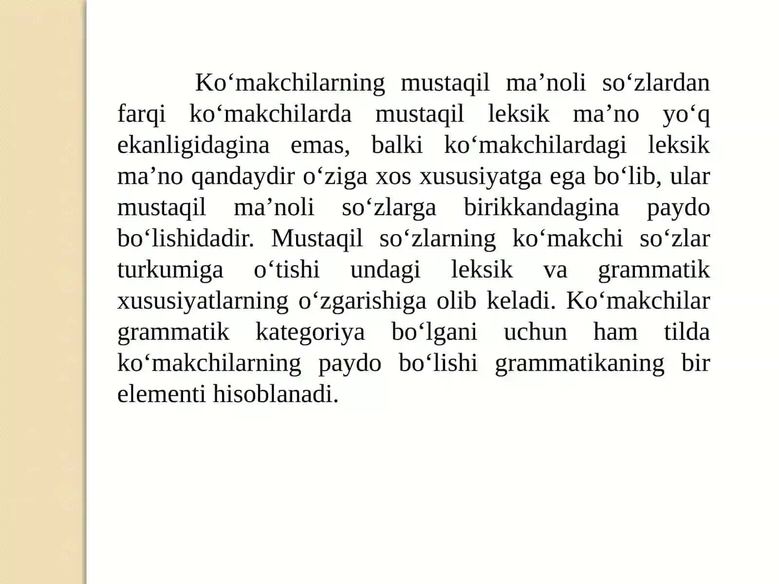 Eski o‘zbek tilida ko‘makchi bog‘lovchi va uning turlari 2