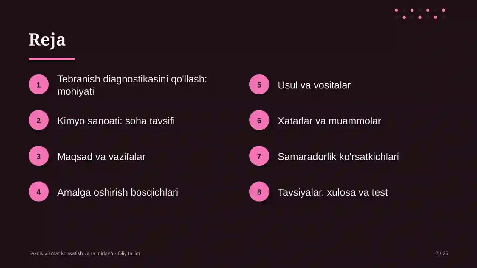 Kimyo sanoatida tebranish diagnostikasini qo'llash 2