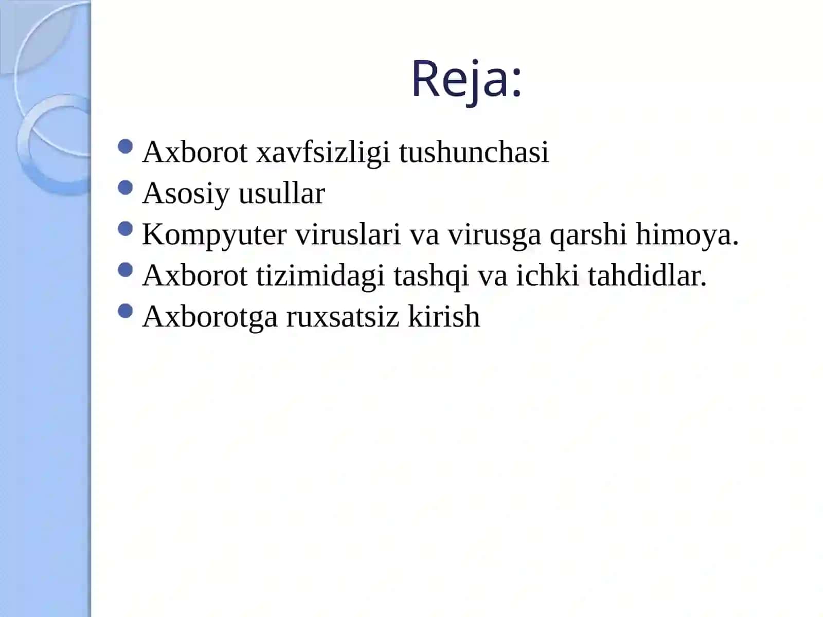 Asosiy tushunchalar axborot xavfsizligi 2