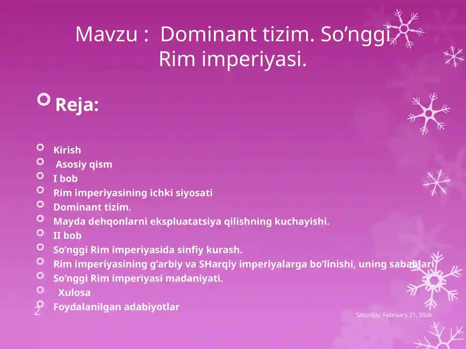 Dominanttizim.So’nggiRimimperiyasi 2