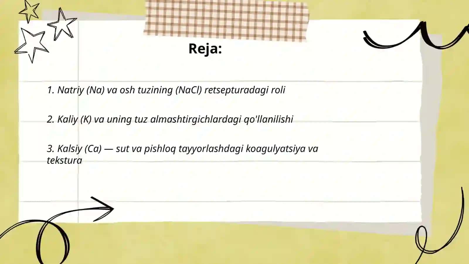 Retsepturada kimyoviy elementlar 2