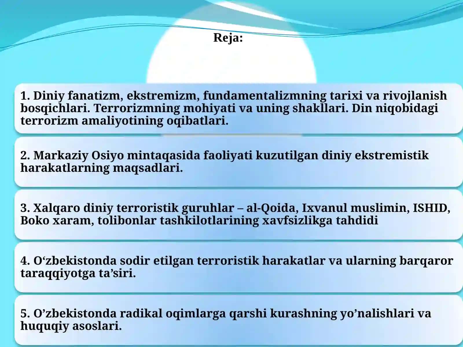DINIY FANATIZM, EKSTREMIZM, FUNDAMENTALIZM, TERRORIZMNING TARIXI VA ULARNING HOZIRGI DAVRDA XAVFSIZLIKGA TAHDIDI 2