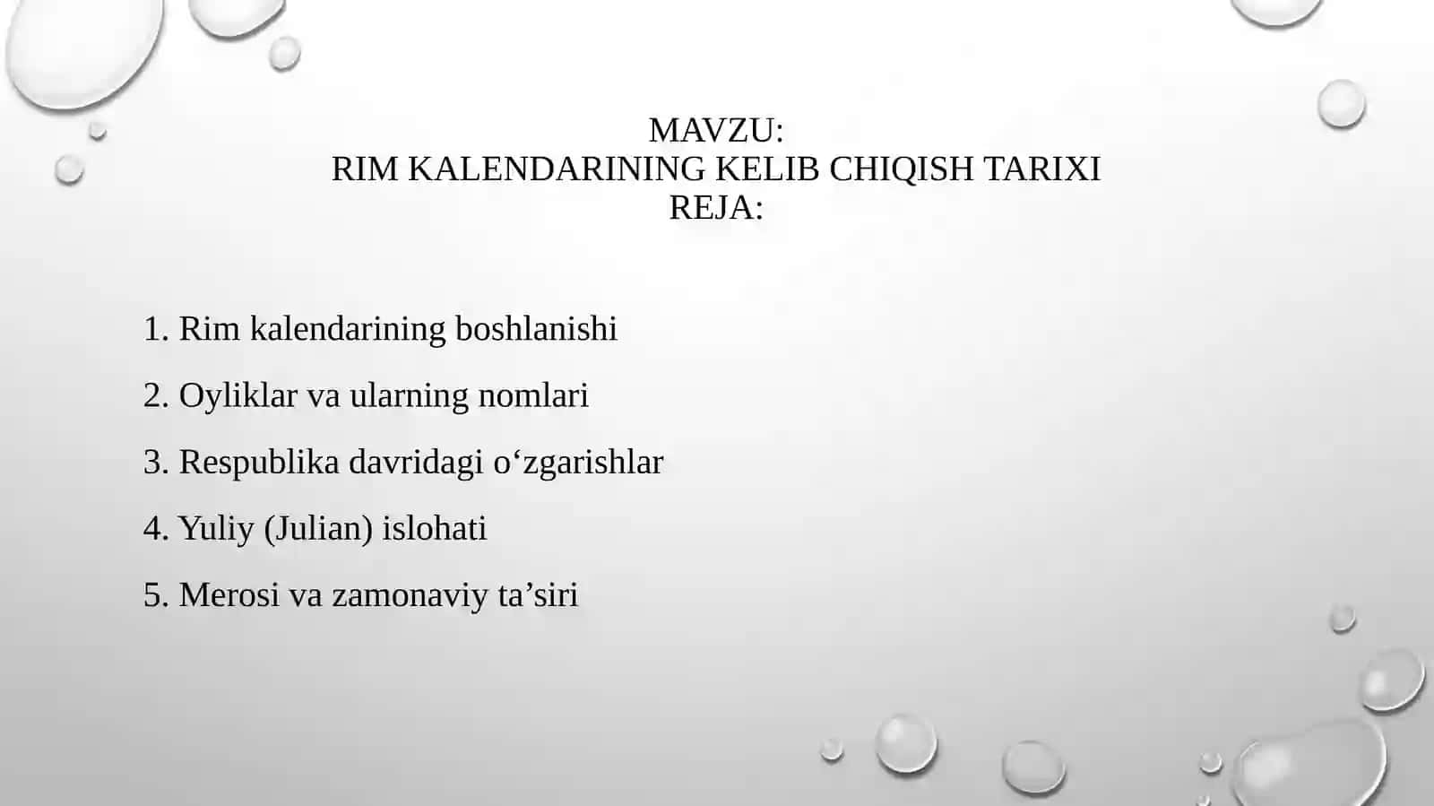 Rim kalendarining kelib chiqish tarixi 2