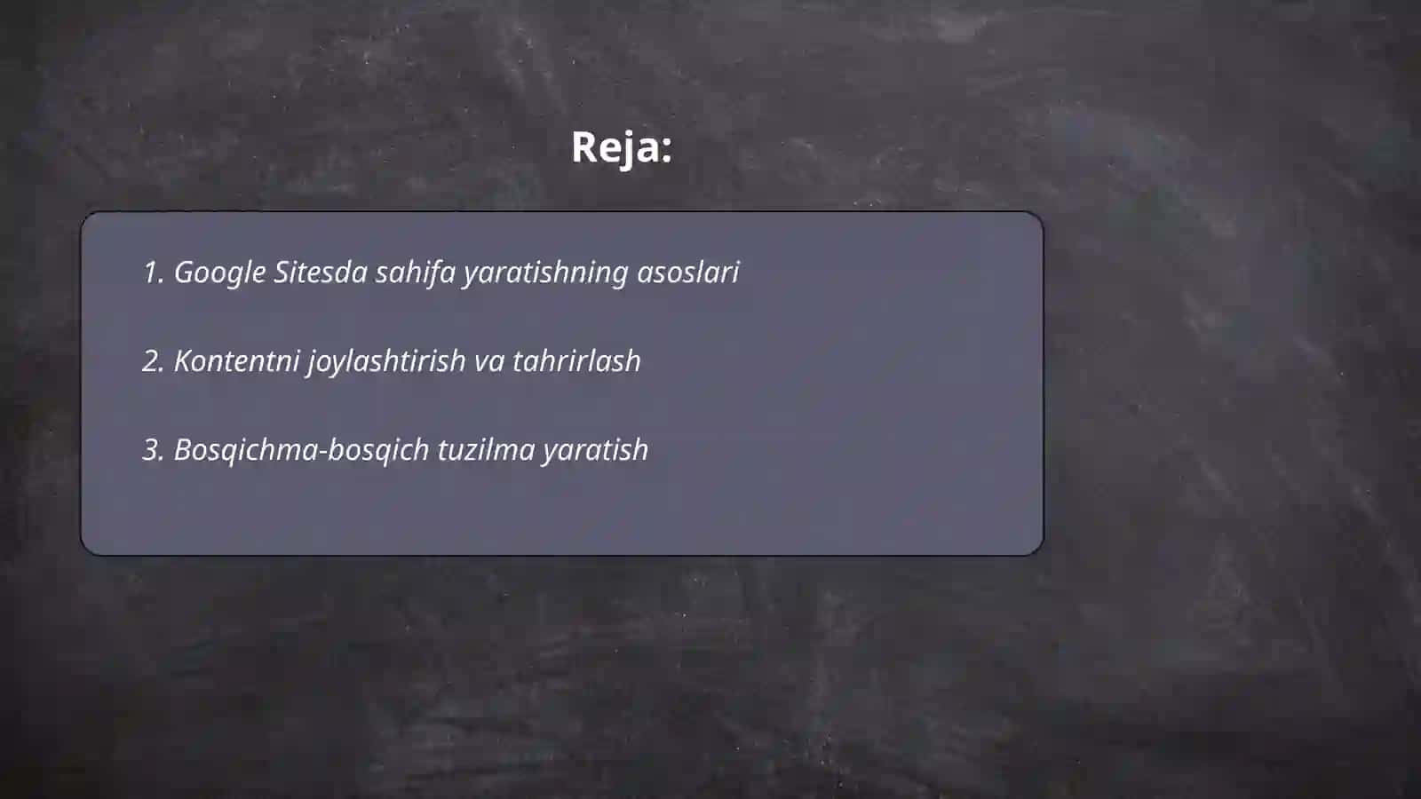 Google Sitesda veb sahifalar yaratish 2