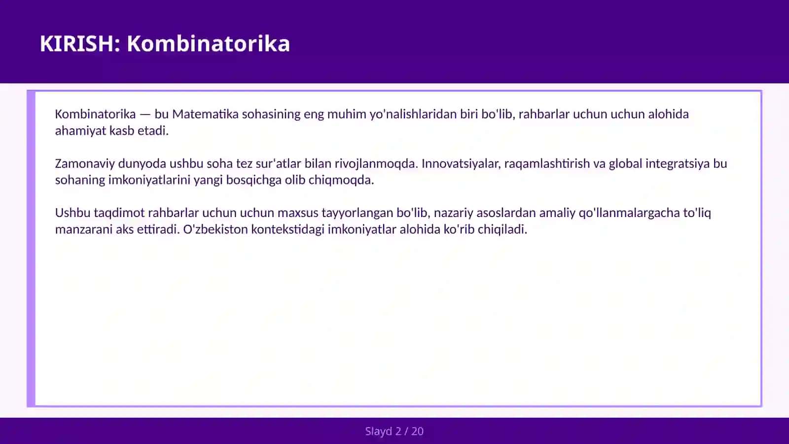 KOMBINATORIKA 2