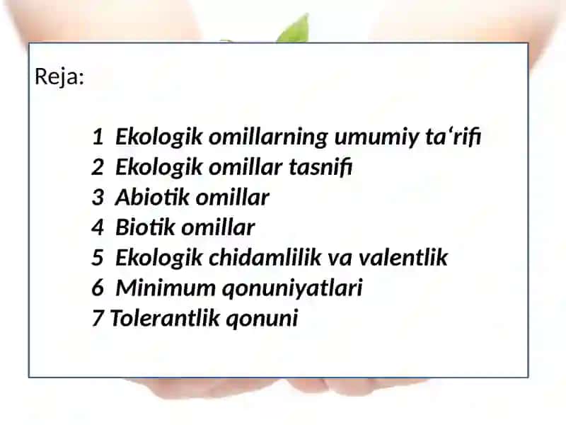 Ekologik omillar 2