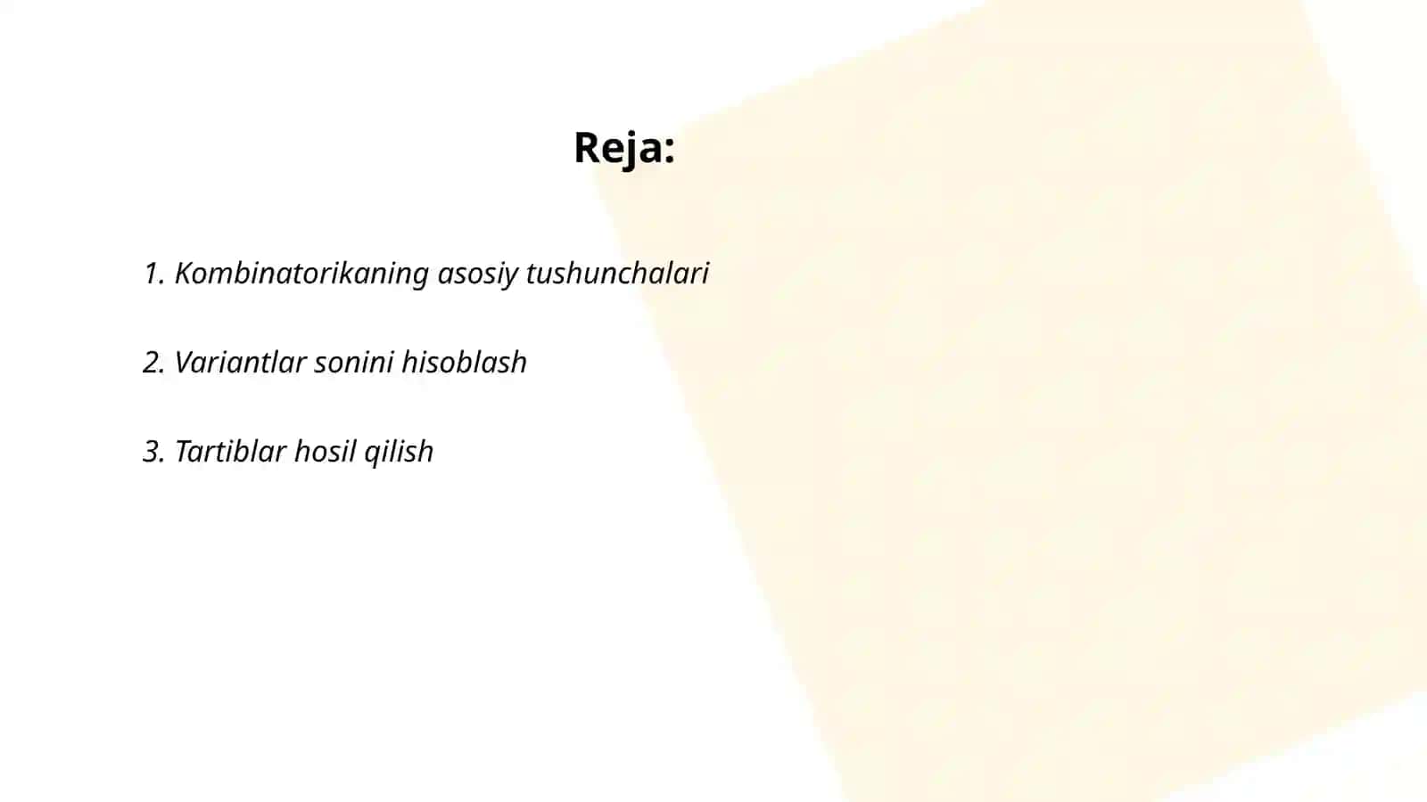 Kombinatorika elementlari topshiriqlari 2