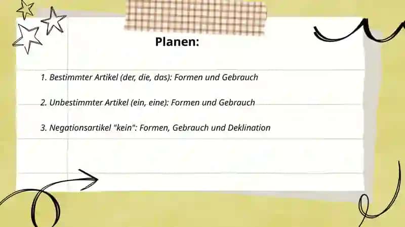 Die Artikel im Deutschen 2