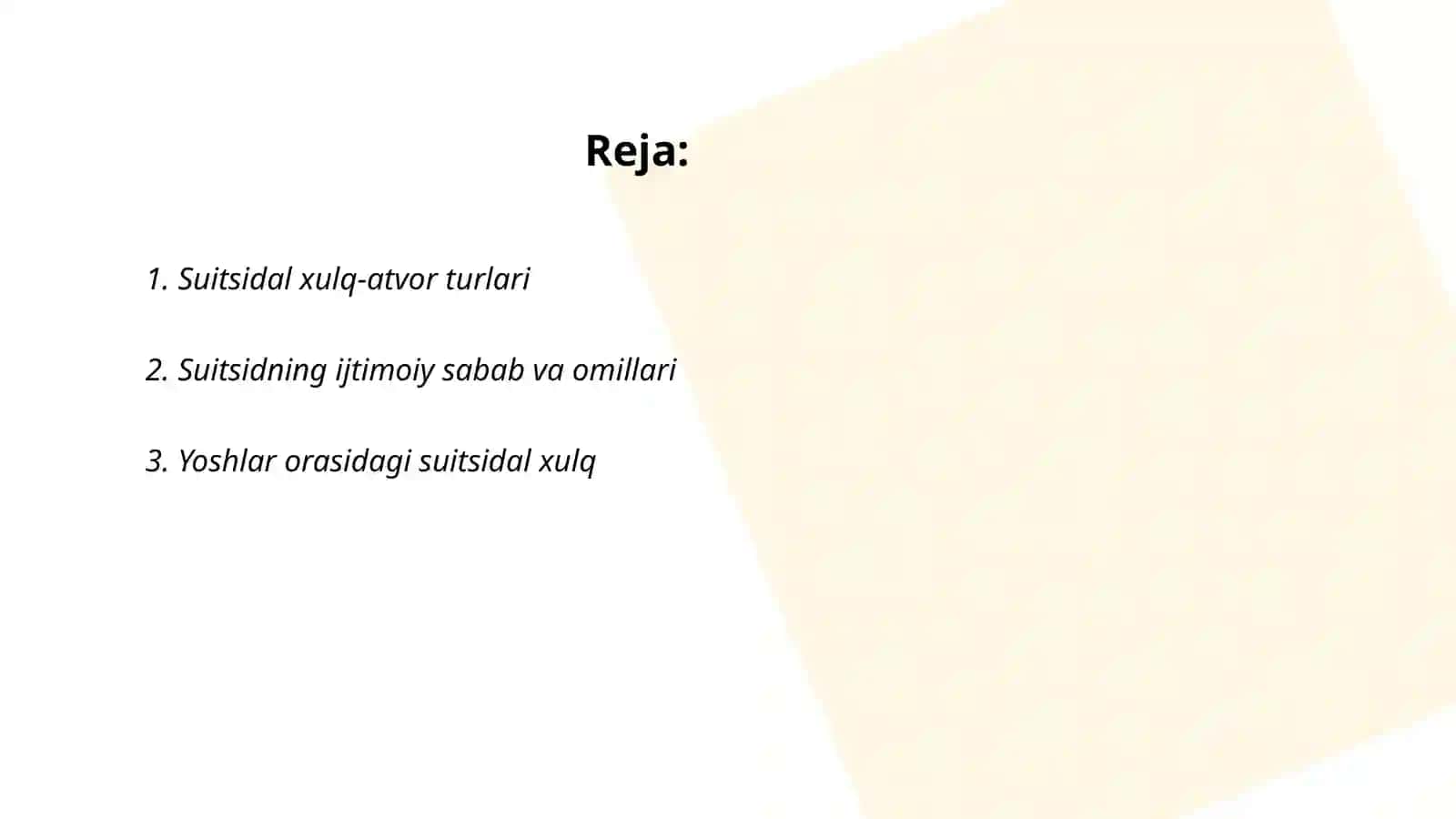 Suitsidal xulq-atvor turlari 2