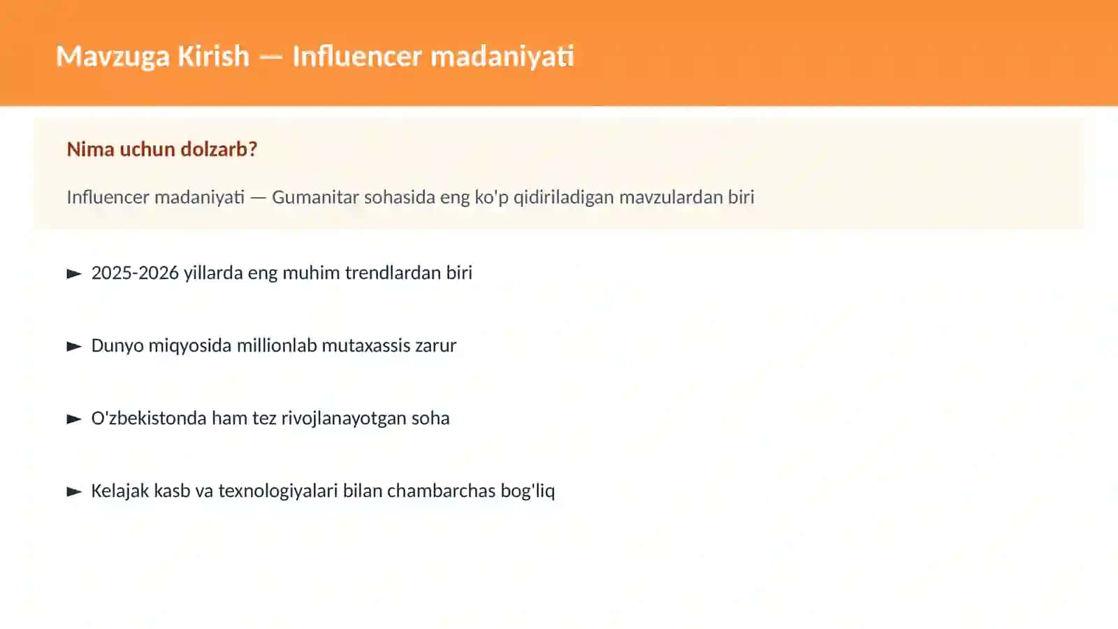 Influencer madaniyati 2