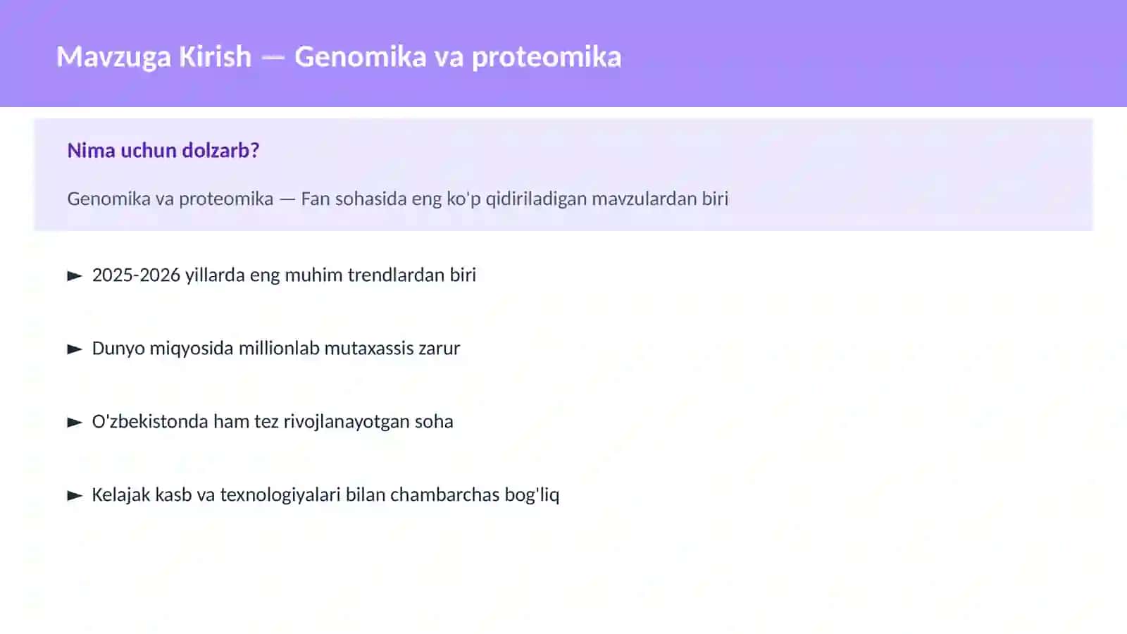 Genomika va proteomika 2