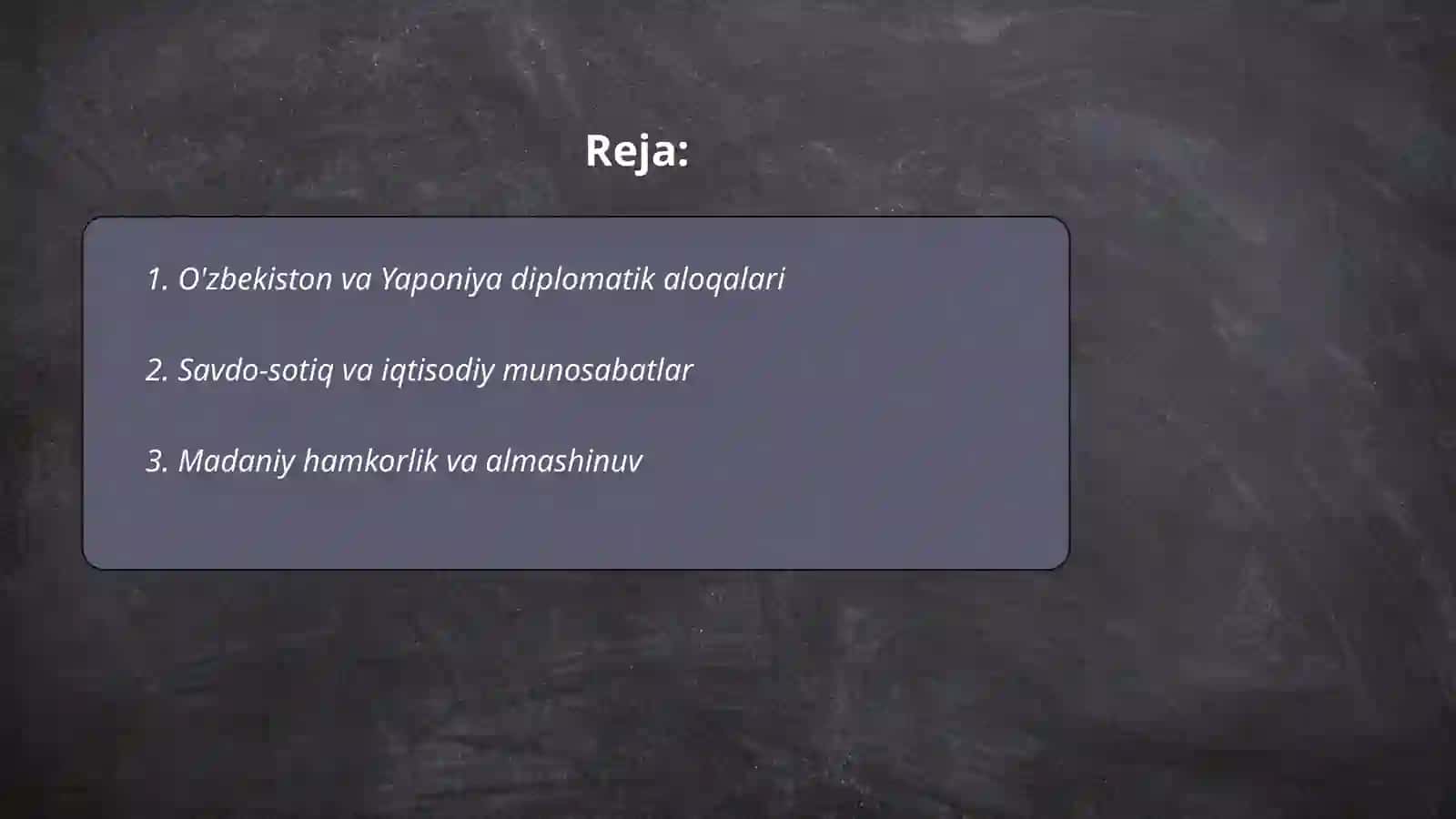 O'zbekiston va Yaponiya xalqaro munosabatlari 2