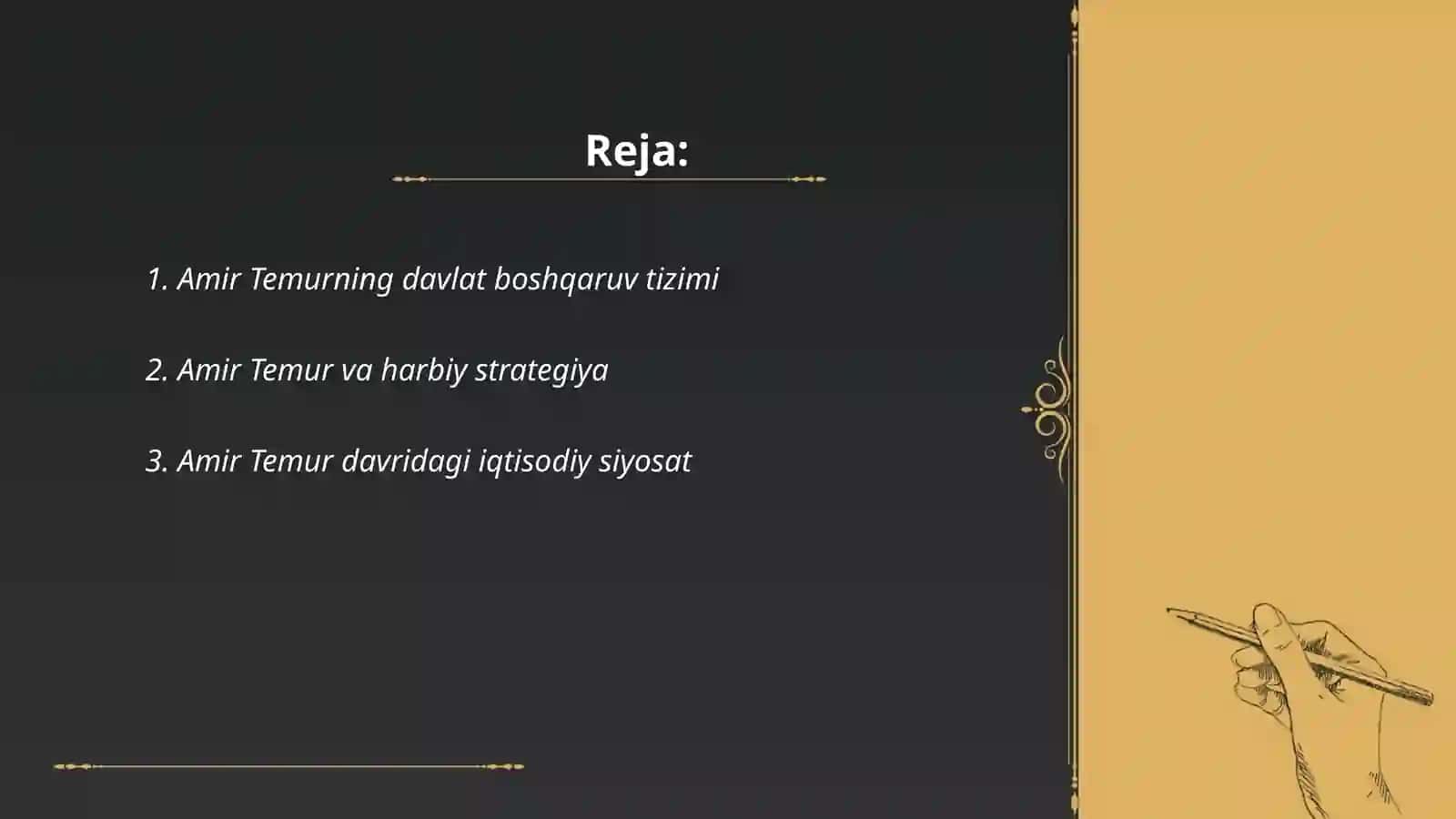 Amir Temurning davlat boshqaruvi 2