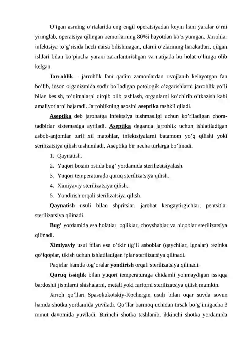 Aseptika va Antiseptika 2