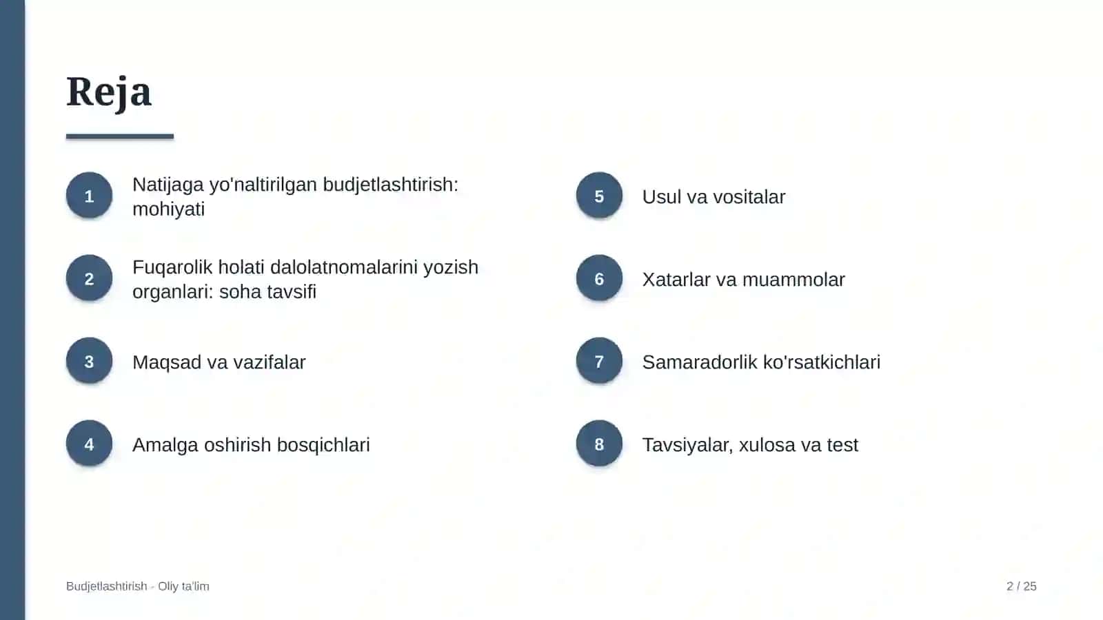 fuqarolik holati dalolatnomalarini yozish organlarida natijaga yo'naltirilgan budjetlashtirish 1904 2