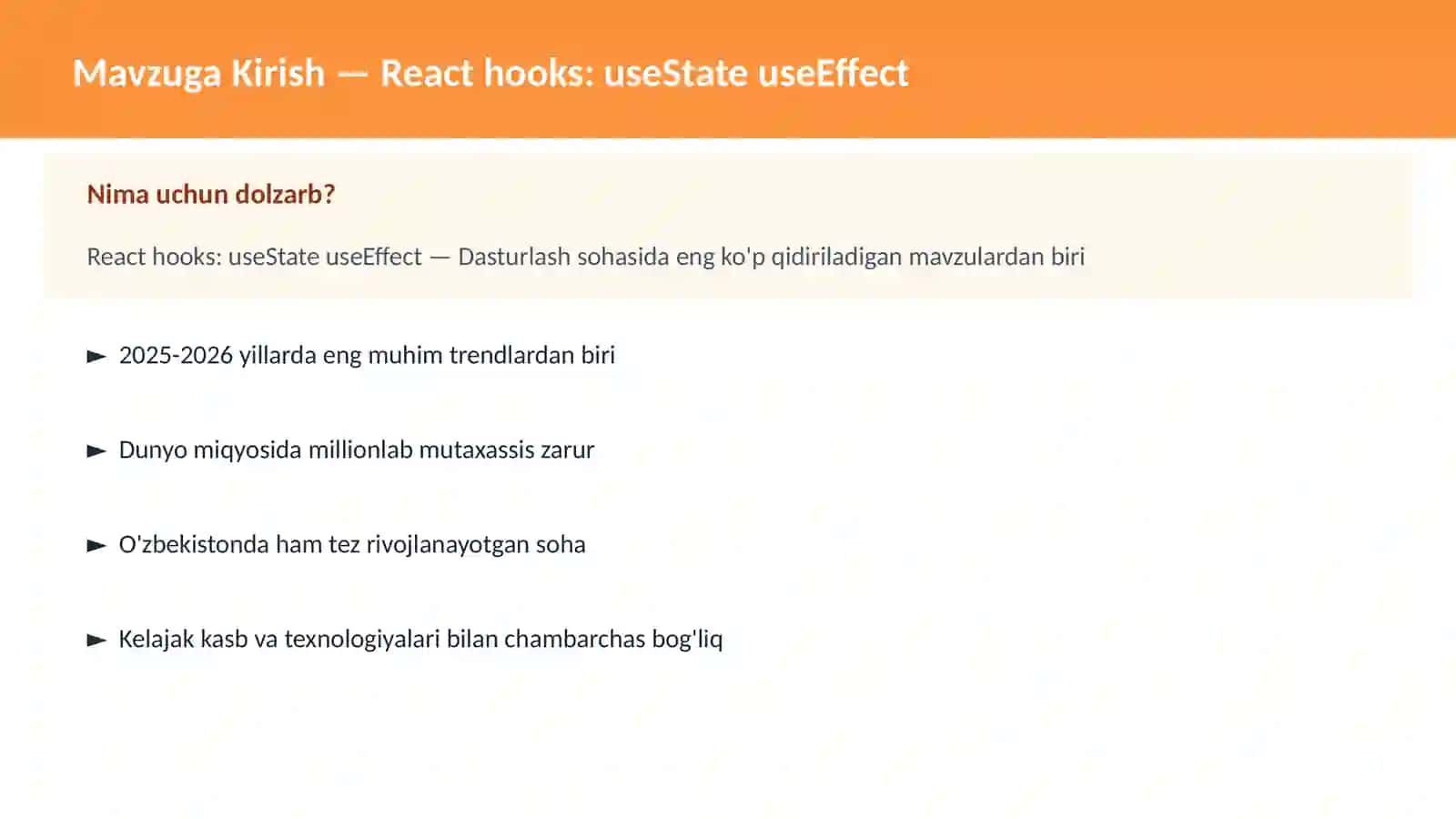 React hooks: useState useEffect 2